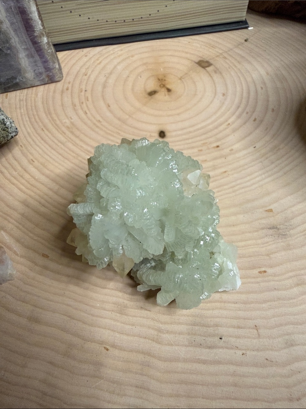Prehnite and quartz specimen from Morocco